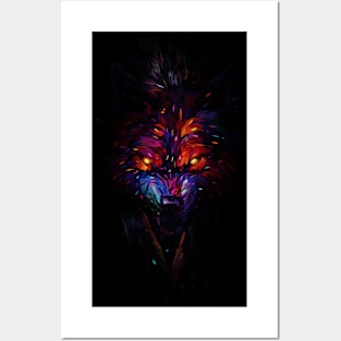 Black Wolf Abstract Posters and Art